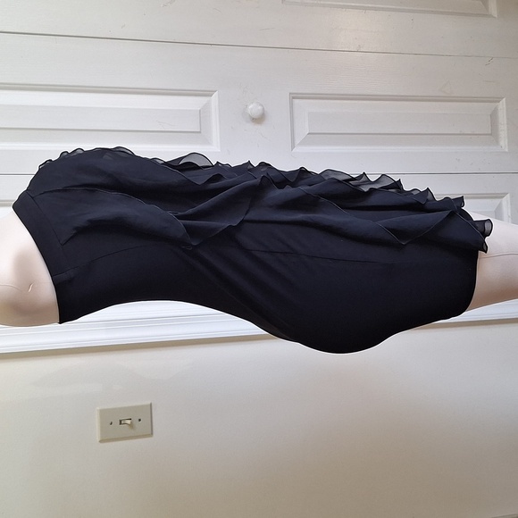 BCX Ruffled Strapless Little Black Dress, Size Small - Picture 2 of 8